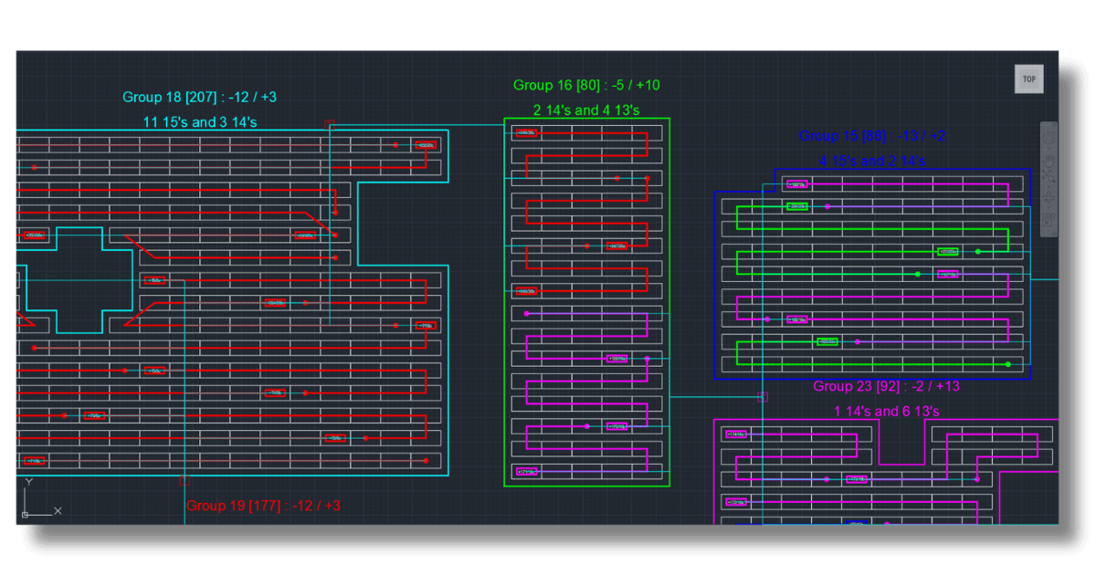 Branch by Leaf Automation — automated solar panel stringing in AutoCAD